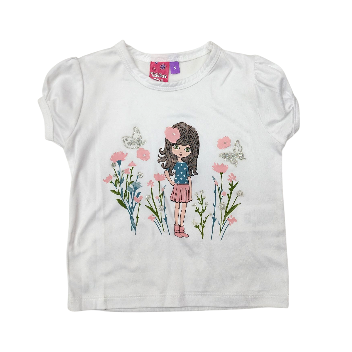 Conjunto Bebé Niña 2 Pzs: Playera Blanca y Falda Rosa 3-18M