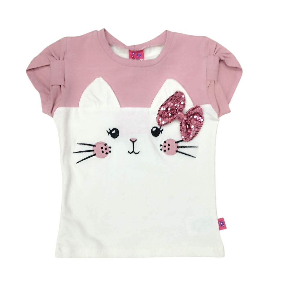 Conjunto Niña 2 Pzs 3-6 Años: Blusa y Falda Gato Bordado