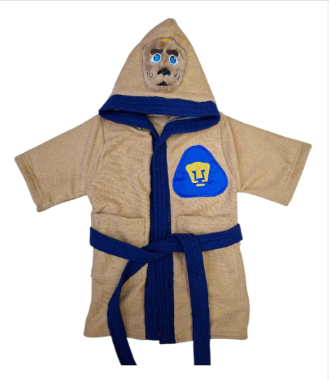 Bata de Baño Microfibra para Niño Pumas UNAM – Suave y Ligera – Tallas 2 a 16 Años
