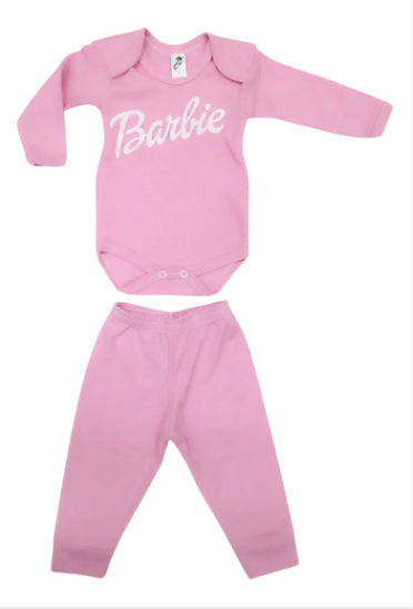 Set 2 Pañaleros Y Pantalón De Algodón B A R B I E Bebé Niña
