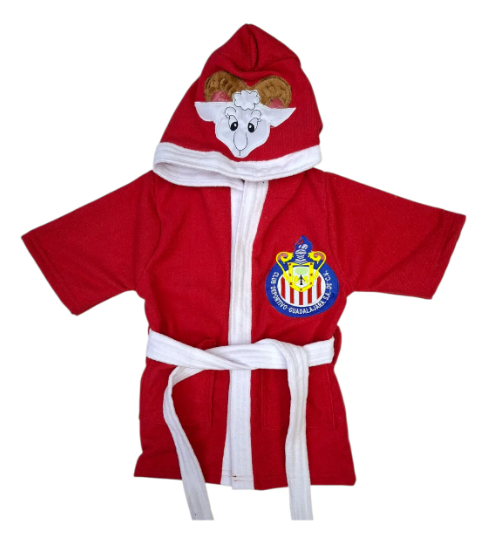 Bata De Baño Microfibra Niños Chivas Guadalajara 2 A 16 Años