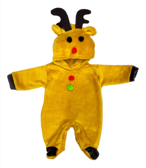 Mameluco Navideño Afelpado Extra Suave Mod. Reno Para Bebés