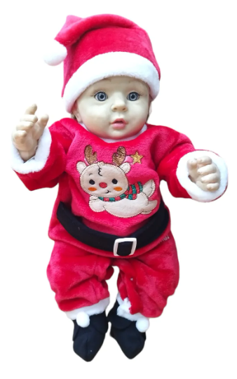 Mameluco Navideño Afelpado Extra Suave Mod Santa Para Bebé