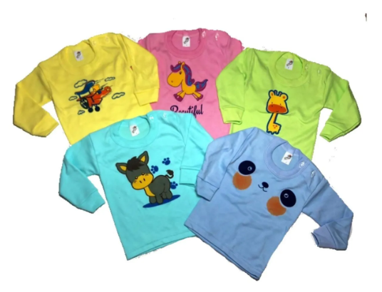 4 Pack Playeras Manga Larga Lisas O Estampadas Para Niños