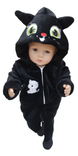 Mameluco Disfraz Halloween O Día De Muerto Gatito Negro Bebé