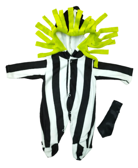 Mameluco Disfraz Halloween O Día De Muertos Beetlejuice Bebé