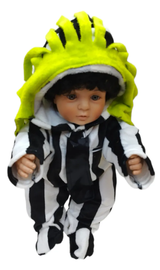 Mameluco Disfraz Halloween O Día De Muertos Beetlejuice Bebé