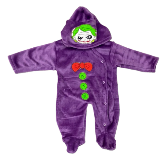 Mameluco Disfraz Halloween O Día De Muertos Bebé Mod. Joker
