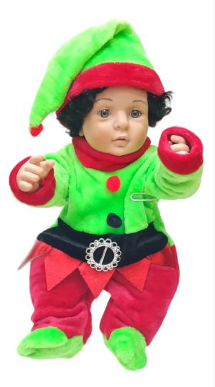 Mameluco Navideño Afelpado Extra Suave Mod Duende Para Bebé