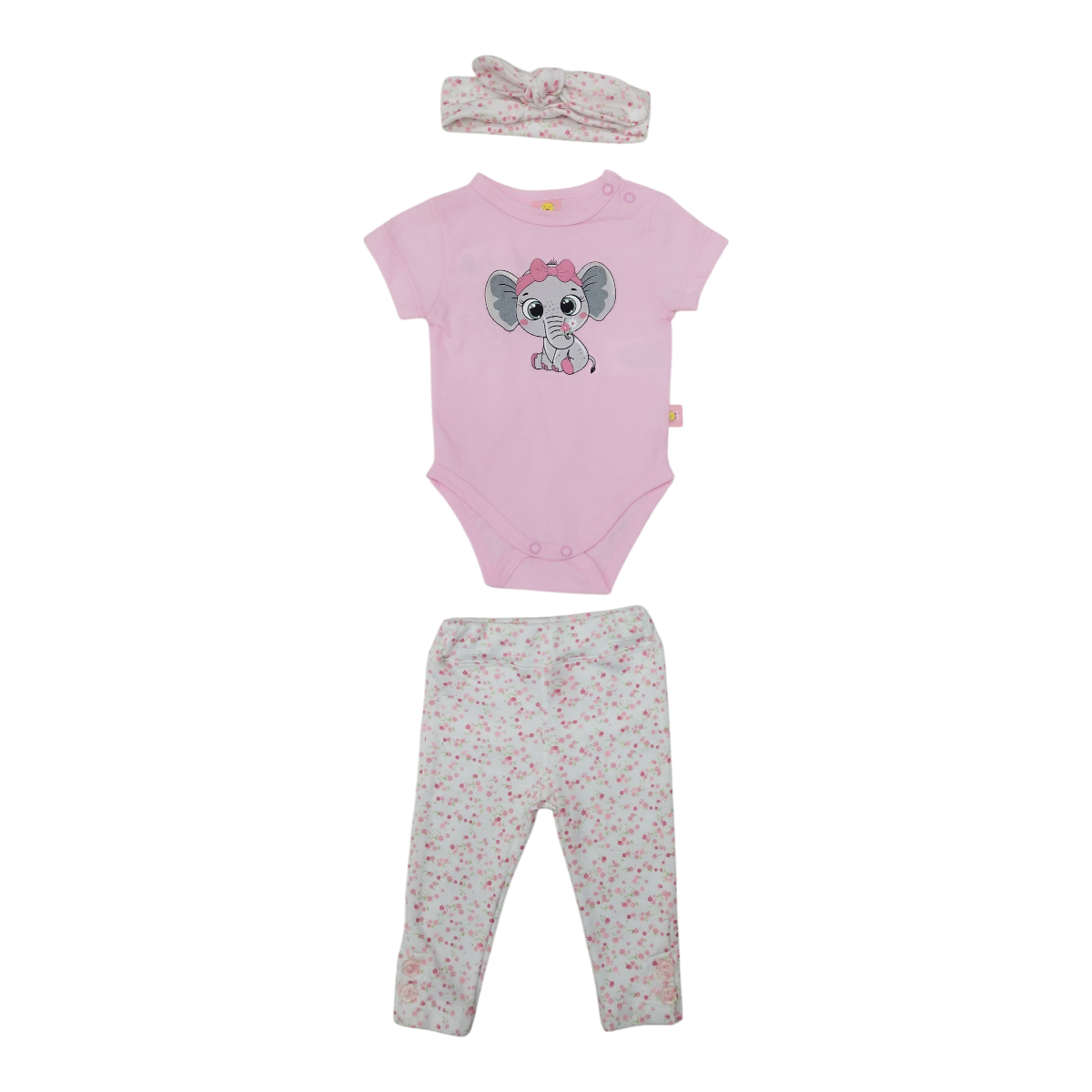 Set Bebé Niña 2 Pzs: Pañalero y Leggin Rosa/Blanco 3M+