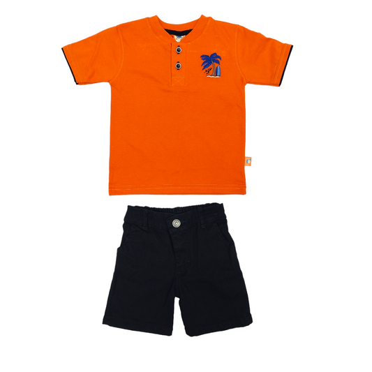 Conjunto Short Gabardina Y Playera Cuello Redondo, 2 A 6 Años