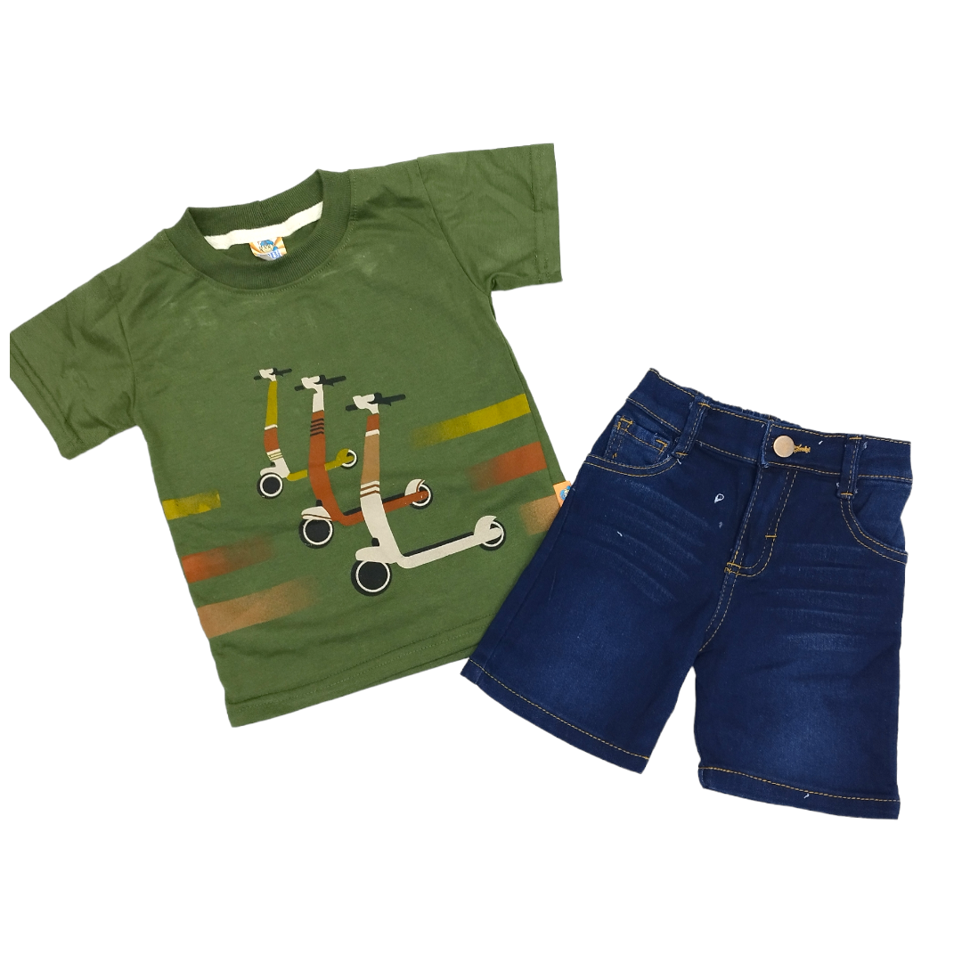 Short mezclilla y playera de algodón, SCOOTER, 2 a 6 años