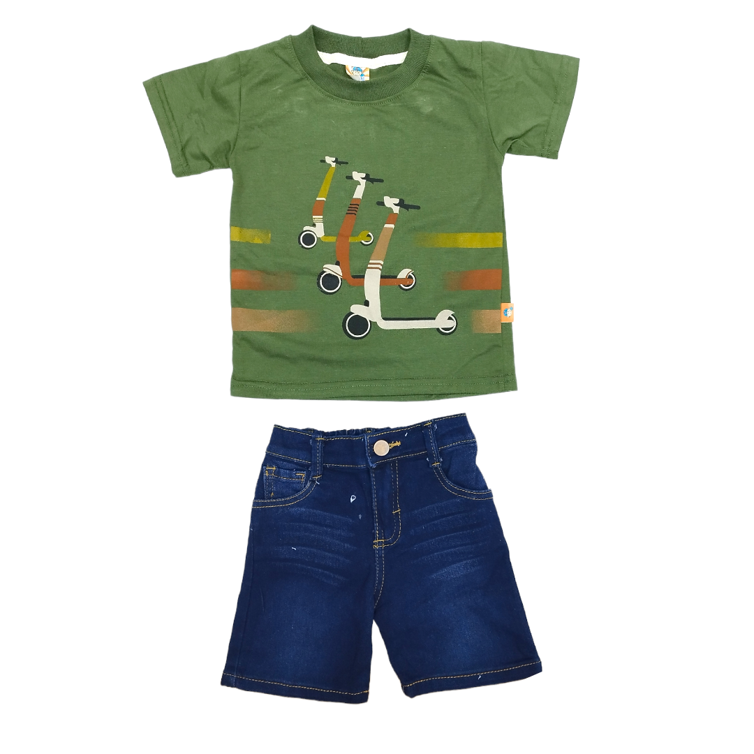 Short mezclilla y playera de algodón, SCOOTER, 2 a 6 años