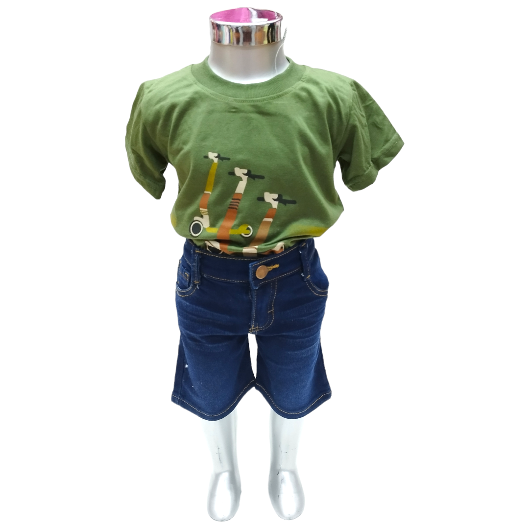 Short mezclilla y playera de algodón, SCOOTER, 2 a 6 años