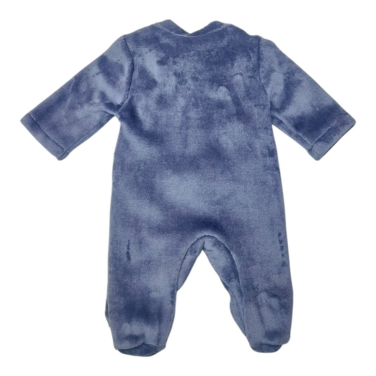 Mameluco Unisex Tabi Tas Afelpado Gris con Bordado de Ratón | 0 a 9 M