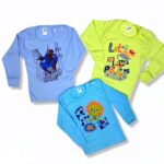 3 Playeras Cuello Redondo y manga larga con frases y estampadas 1 hasta 6 años