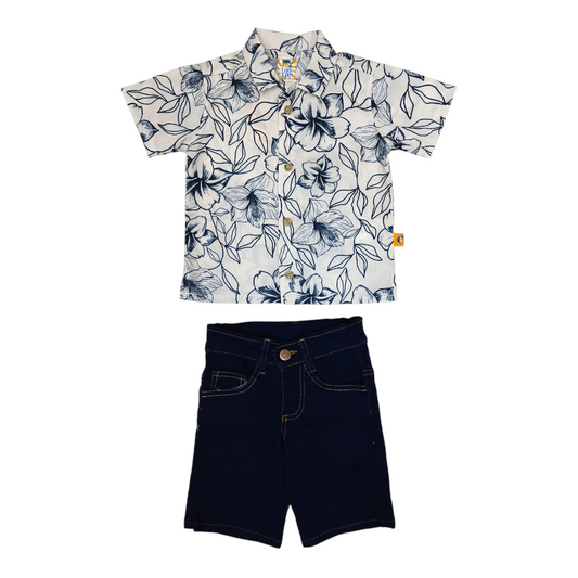 Conj. Niño 2-6 A: Camisa manga corta, Short mezclilla