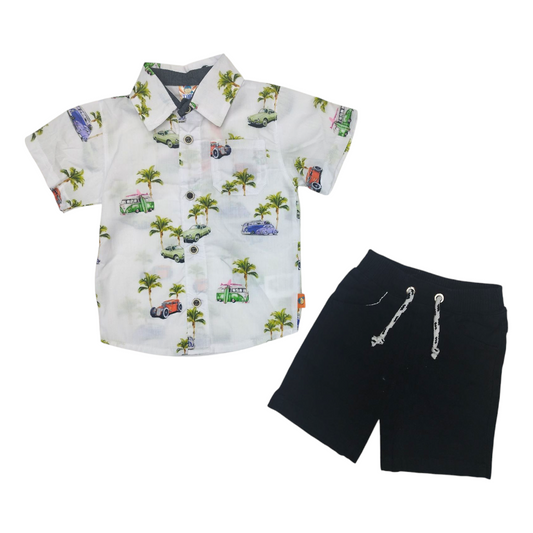 Conj. Niño 2-6 A: Camisa manga corta HAWAIANO, Short