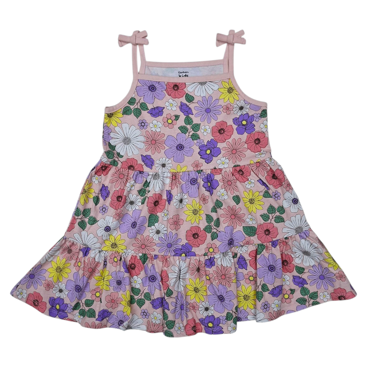 Set Niña 2 Vestidos Florales Rosa 100% Algodón 3-5 Años