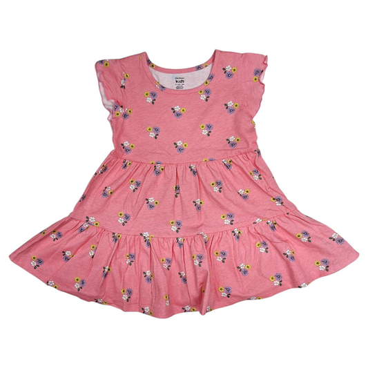 Set Niña 2 Vestidos Florales Rosa 100% Algodón 3-5 Años