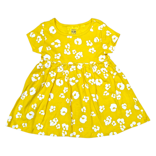 Set Niña 3 Pzs: Vestido Floral Ligero Amarillo Algodón