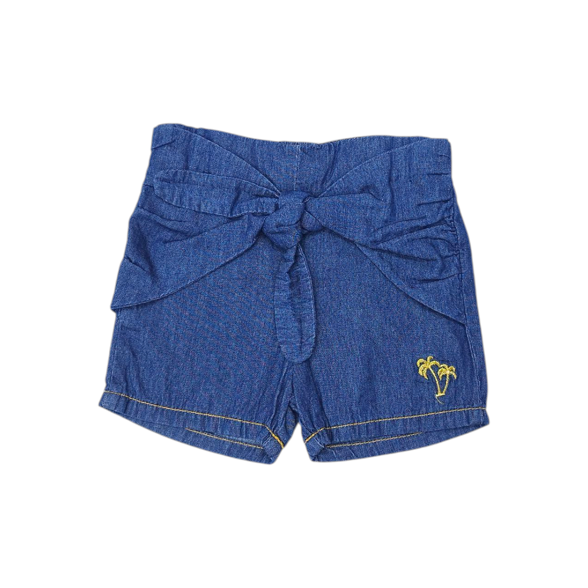 Conjunto Niña 3 Pzs 2-6 Años: Blusas y Short Mezclilla Bordado Palmera