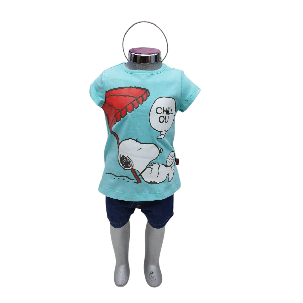 Conjunto Niña 3 Pzs 2-6 Años: Blusas y Short Mezclilla Bordado Snoopy