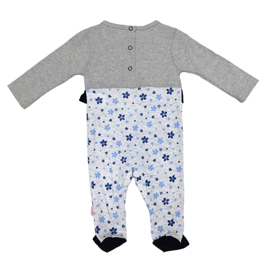 Mameluco Bebé con Bordado Conejito y Estampado Floral