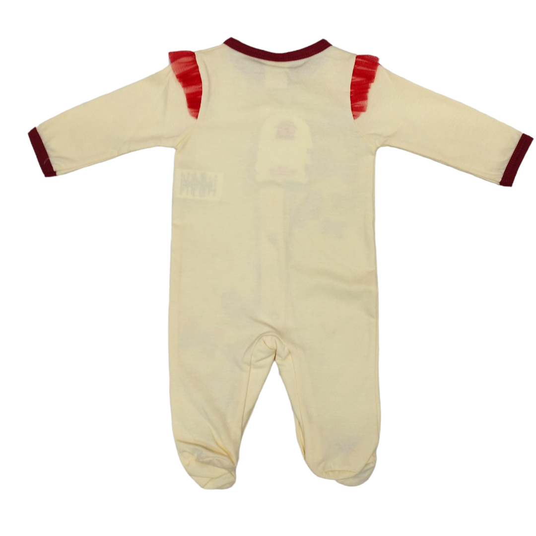 Mameluco Verano Bebé 0-6M Algodón Amarillo Mariposas