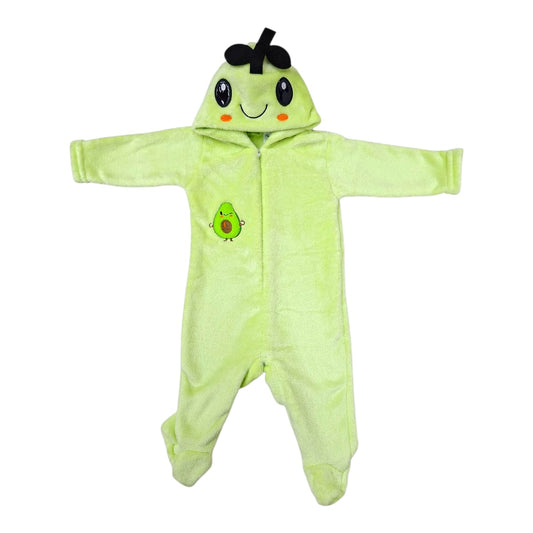 Mameluco o mono para bebé con tiernos bordados de AGUACATE 3 a 9 meses