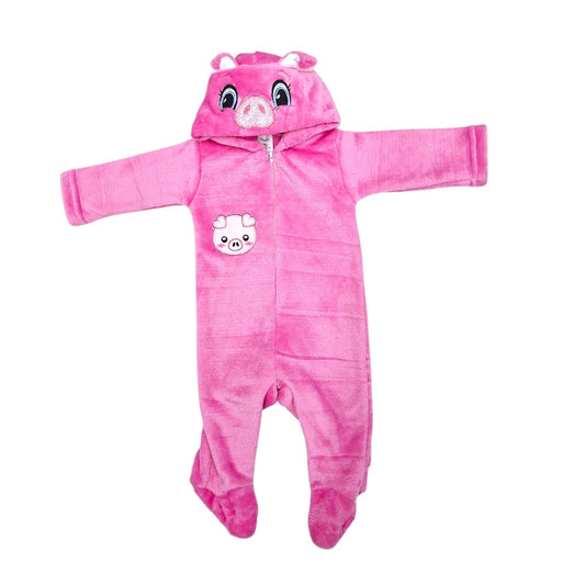 Mameluco o mono para bebé con tiernos bordados de CERDITO 3 a 9 meses