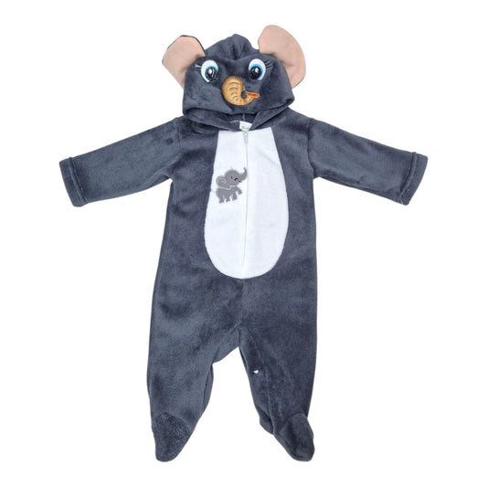 Mameluco o mono para bebé con tiernos bordados de ELEFANTE 3 a 9 meses