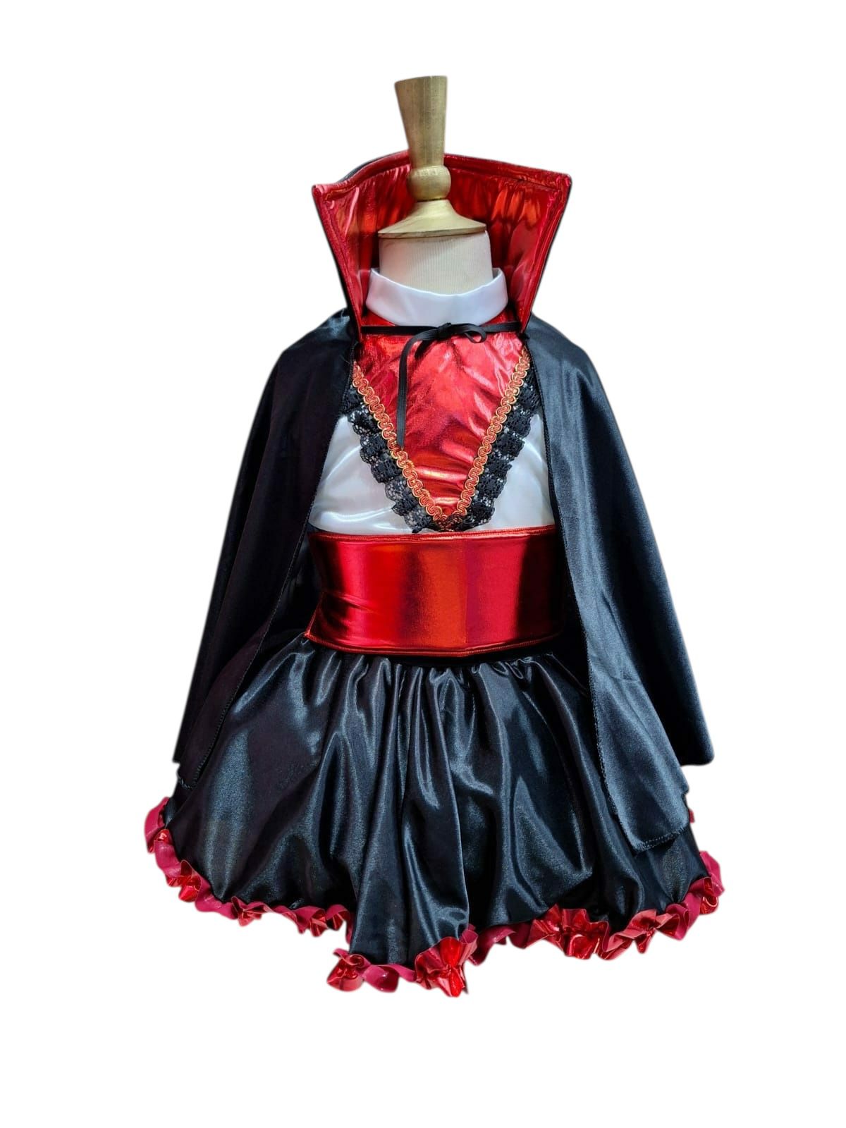 DISFRAZ HALLOWEEN O DÍA DE MUERTOS VAMPIRA O VAMPIRESA PARA NIÑAS 2 A 12 AÑOS