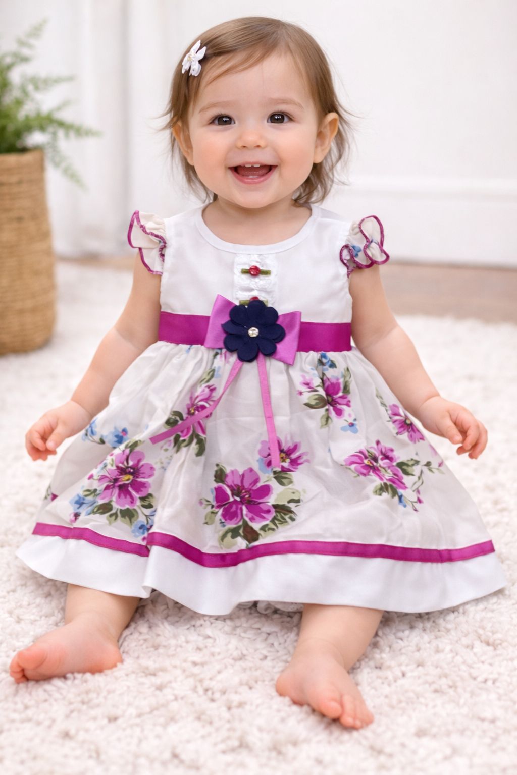 VESTIDO SIN MANGAS ESTAMPADO FLORES, MOÑO EN CINTURA, INCLUYE CALZÓN