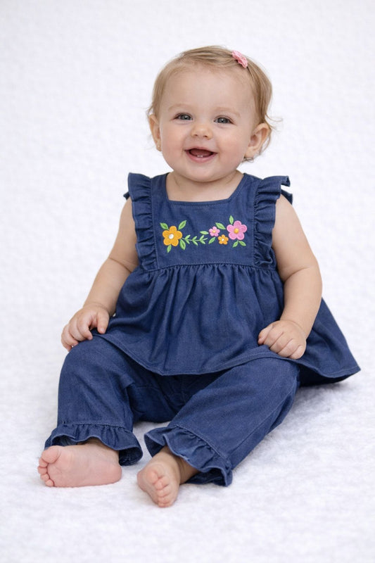 CONJUNTO BLUSA MANGA CORTA Y PANTALÓN CAPRI PESCADOR TERMINADOS OLAN