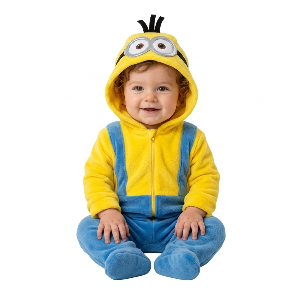 Set para Bebé Minions con Mameluco, Cobija con Borrega y Almohada