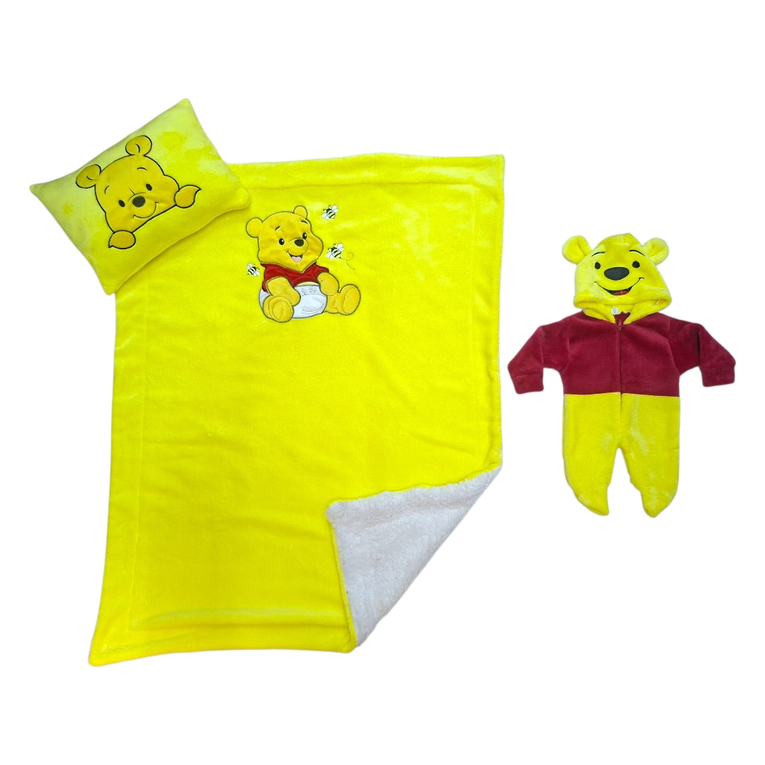 Set para Bebé Winnie the Pooh Mameluco, Cobija y Almohada 0 a 12 Meses