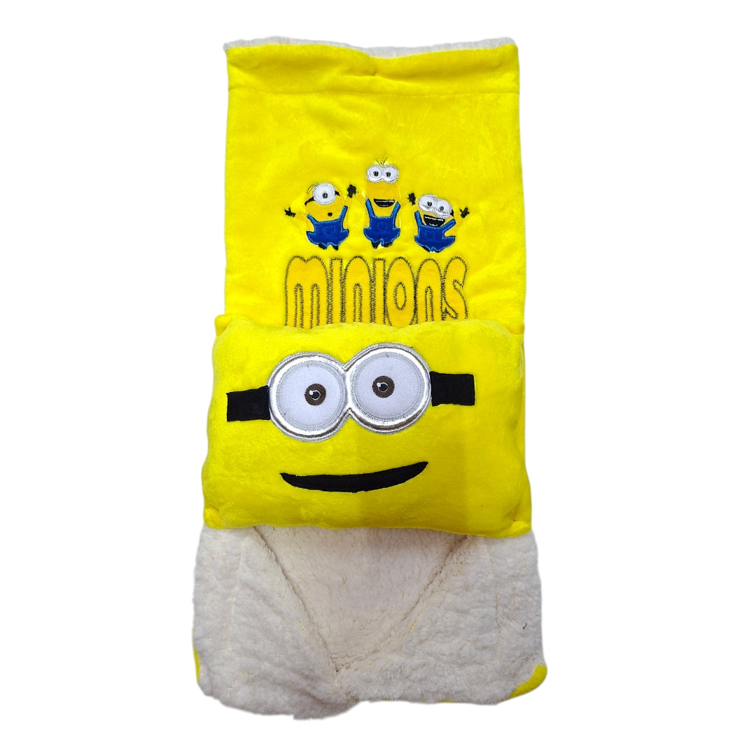 Cobertor Baby con Borrega Bordado Minions para Bebé · Extra Suave y Cálido