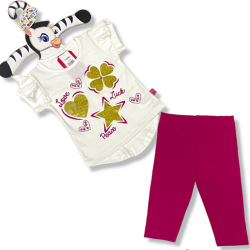 Conjunto 2p Con Bluson Y Leggin corazones dorados Para Niñas