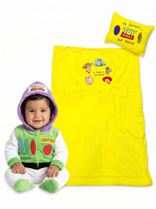 Set para Bebé Buzz Lightyear Toy Story Mameluco, Cobija y Almohada