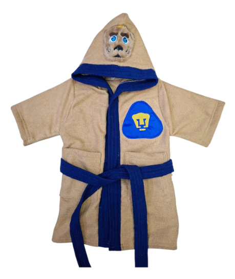 Bata de Baño Microfibra para Niño Pumas UNAM – Suave y Ligera – Tallas 2 a 16 Años