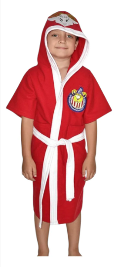 Bata De Baño Microfibra Niños Chivas Guadalajara 2 A 16 Años