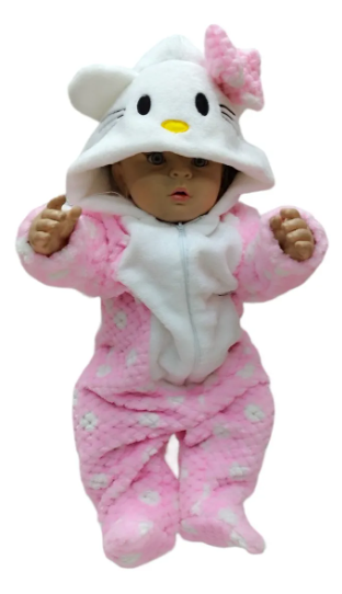 Mameluco Suavecito Bordado Hello Kitty Para Bebé Niña