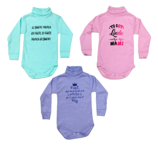 3 Pack Pañalero Jumbo Cuello Ruso, Alto, Tortuga Talla 2-4 A