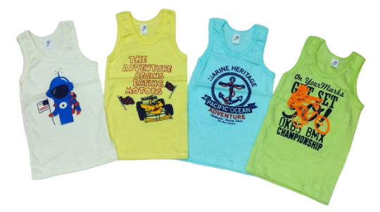 4 Pack Camisetas Lisas O Estampadas 100% Algodón 2 A 6 Años
