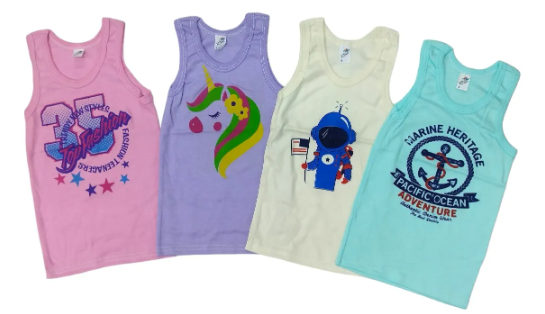 4 Pack Camisetas Lisas O Estampadas 100% Algodón 2 A 6 Años