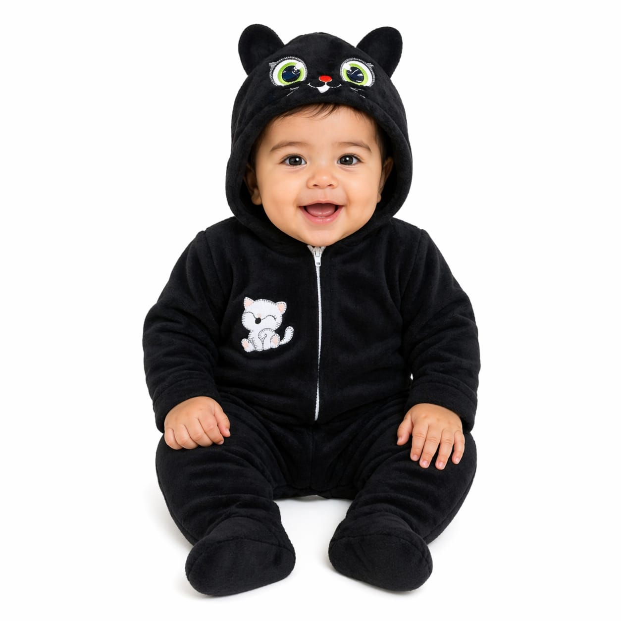 Mameluco Disfraz Halloween O Día De Muerto Gatito Negro Bebé
