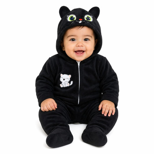 Mameluco Disfraz Halloween O Día De Muerto Gatito Negro Bebé