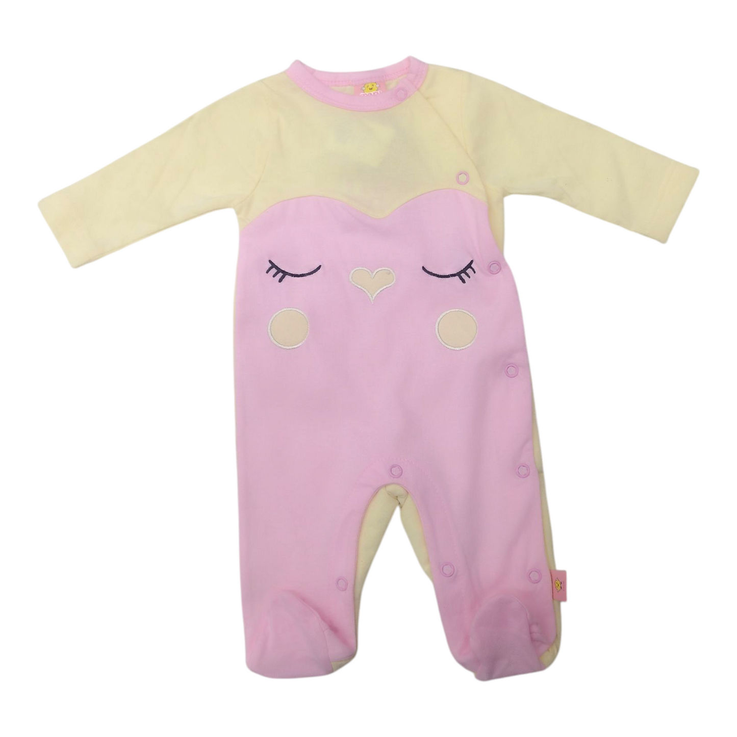 Mameluco Bebé Rosa y Amarillo Bordado Animal Verano