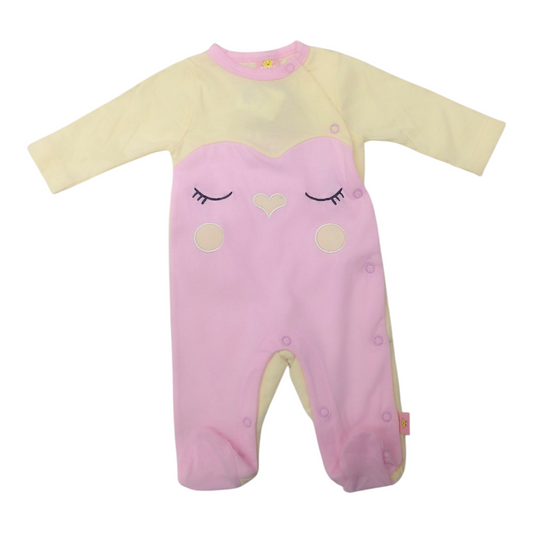 Mameluco Bebé Rosa y Amarillo Bordado Animal Verano